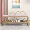 DINGZZ Shoe Change Stool Simple Door Dressing Shoe Stool Porch Household Soft Pack Cushion Sofa Stool Shoe Rack Cabinet (Color : D)
