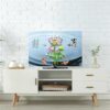 Qvo 32-80 Inches Universal TV Cover, Painting Pattern Television Cover Cloth Art Wall-Mounted Dustproof TV Screen Protector, Indoor Bedroom Livin