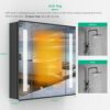 LUMIRRORS® LED Bathroom Mirror Cabinet 65x60cm Storage with Shaver Socket Demister Illuminated Touch-Switch Lights Fogless IP44 Wall mounted Cabi