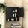TaoHFE Black Bathroom Cabinet,Bathroom Wall Cabinet 2 Door Adjustable Shelves,Over The Toilet Storage Cabinet,Black Bathroom Cabinet Wall Mounted