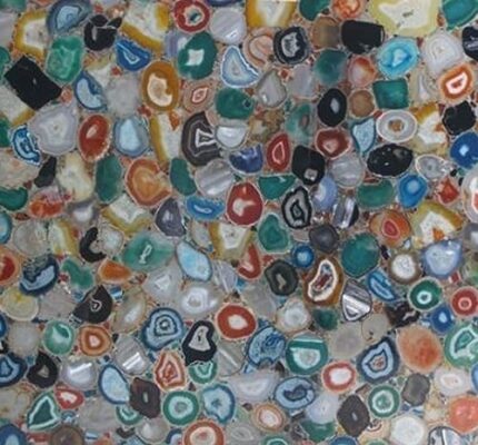 Gifts And Artefacts 54 x 54 Inches Elegant Look Dining Table Top for Home Furniture Decor Square Shape Multicolor Agate Stone Restaurant Table