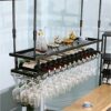 Stylish Simplicity Down Wine Rack Vintage Wrought Iron Wine Rack Home Goblet Rack Multifunctional Storage Rack - Restaurant Kitchen Bar Floating