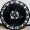 Gifts And Artefacts 42 x 42 Inches Floral Pattern Inlay Work Kitchen Table for Home Furniture Decor Round Black Marble Dining Table Top