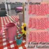 ZeriTlolen Round table cloth, Tbalecloth (Red and White, 3-Pcs)