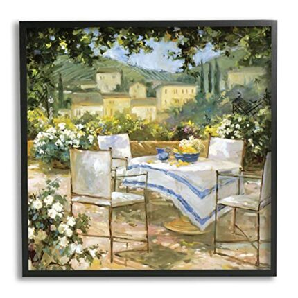 Stupell Industries Tuscan Terrace Vineyard French Picnic Courtyard Villa Scenery, Design by JG Studios