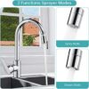 kisimixer Kitchen Sink Basin Mixer Tap, Kitchen Mixer Tap 360 Swivel Spout with Faucet Aerator, Single Lever Kitchen Taps with 2 Function Bubbler