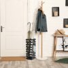 Tudomro Umbrella Stands for Entryway Large Metal Umbrella Holder with Removable Water Tray and Hooks Decor Freestanding Rectangular Umbrella Holl