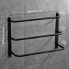Yeegout No Drill 3-Tiers Towel Bar Stainless Steel Towel Rail Holder for Bathroom Kitchen and Toilet Black