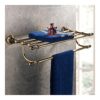 HIGOH Towel Racks, Bathroom Towel Rack Wall Mounted Towel Holder,Antique Bronze Double Towel Racks,Bathroom Shelves Ceramic Accessories Towel Bar
