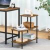 HOOBRO Narrow Side Table, Slim Bedside Table, Small Storage Side Table with 3-Tier Shelves, Industrial Sofa Side Table for Small Spaces, Living R