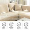 Topchances Sofa Cover L Shape - Soft Stretch Sectional Sofa Slipcovers 3 Seater + 3 Seater Couch Cover Furniture Protectors 2 Pillow Cases L Shap