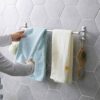 SMLJLQ Towel Rack Bathroom Towel Bar Bathroom Double Towel Holder Towel Hanging Bar With Hooks Wall Organizer