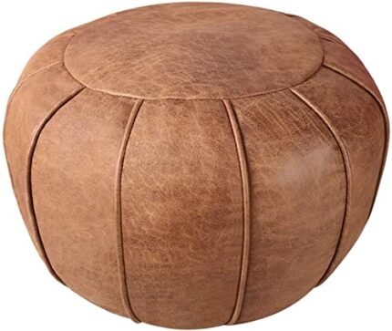 Unstuffed Round Pouffe, Supersoft Handmade Faux Decor Pouf Ottoman Cover, Storage Solution, Foot Rest, Footstool, Pouffe Seat or Balcony Office I