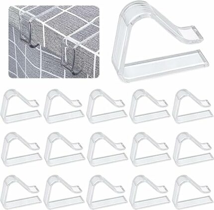 20 Pcs Plastic Tablecloth Clips, Transparent Plastic Table Cloth Hold Down Clips Table Cloth Holder, Clear Tablecloth Cover Clamp for Christmas H