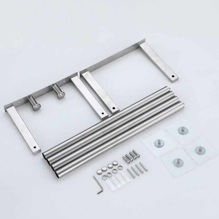 Towel Racks for Bathroom, Wall Mounted Towel Storage Holder, Stainless Steel Bathroom Towel Holder Can Hold 6 Bath Sheets for Bathe Towels and Ha