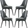 dining chair Kitchen Dining Chairs Set Office Business Chairs, 4 Pcs Dining Chairs Gold Velvet Seat Sponge Filling Back Metal Legs Antislip Foot