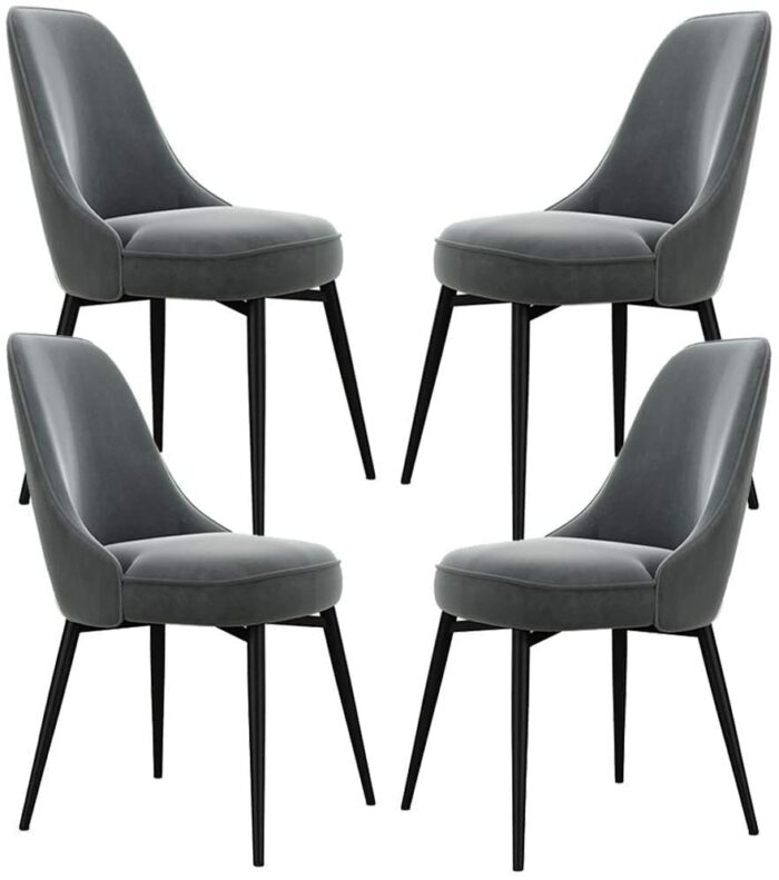 dining chair Kitchen Dining Chairs Set Office Business Chairs, 4 Pcs Dining Chairs Gold Velvet Seat Sponge Filling Back Metal Legs Antislip Foot