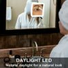 Fancii 10x Magnifying Lighted Makeup Mirror - Daylight LED Travel Vanity Mirror - Compact, Cordless, Locking Suction, 163mm Wide, 360 Rotation, P