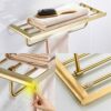 HIGOH Towel Rack Bathroom Accessories Brushed Bath Hardware Copper Material Towel Rack, Towel Holder Bathroom Hardware