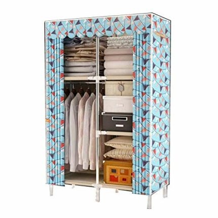 JYDQM Single Simple Cloth Cabinet Simple Cloth Economy Type Dormitory Folding Steel Tube Bold Reinforcement Wardrobe