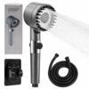 Shower Head with Hose Set, Universal Stainless Steel Shower Hose and Head 2m, Replacement Metal Shower Pipe Cable, High Pressure Shower Head with