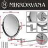 MIRRORVANA Extending Wall Mounted Bathroom Mirror for Shaving and Makeup - Double Sided 5X / 1X Magnification with 360° Rotation - 33cm Extendabl