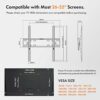 VonHaus TV Wall Bracket for 26-55" Screens, TV Bracket with Spirit Level, Flat to Wall Mount with Tilt, 45kg Capacity, Max VESA: 400x400mm