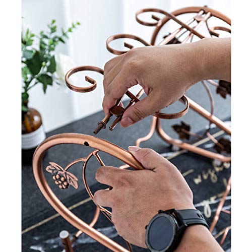 DLOETT Iron Wine Rack- Metal Wire Wine Rack - for Kitchen Countertops, Pantry, Fridge - Freestanding, Stackable