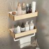 Bathroom Shelf with Hook Shower Shelves Wall Mounted Shower Rack Self Adhesive No Drilling Space Aluminum For Kitchen Toilet,gold,2 Tier 50cm