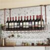 Stylish Simplicity Down Wine Rack Vintage Wrought Iron Wine Rack Creative Display Stand Household Goblet Rack - Restaurant Kitchen Bar Decoration