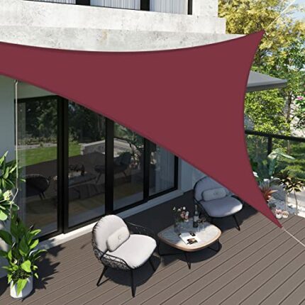 Teynewer Sun Shade Sail Waterproof for Patio Party Backyard Lawn Garden Outdoor Sunscreen Awning 3.6 x 3.6 x 3.6m Triangle Canopy PES Polyester 9