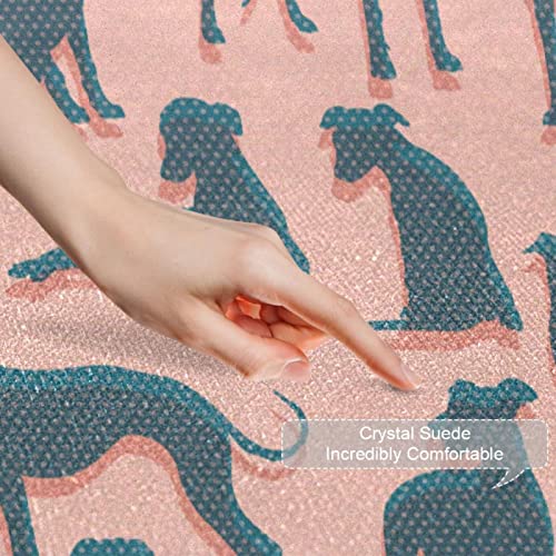 Entrance Doormats for Indoor Outdoor Entry Garage High Traffic Areas Shoe Rugs, Super Absorbent Door Mats Whippet Pattern 31 x 20 Inch