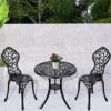 WODMB 3 Piece Garden Patio Bistro Table and Chairs, Cast Aluminum Garden Dining Set for Outdoor Patio Yard Porch Balconyb (Color : C, Size : One