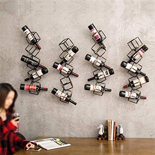 SCKTFS Iron Wine Rack, Wine Rack Wall Home Decoration Shelf Retro Restaurant Bar, Bronze