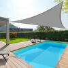 Sun Shade Sail Triangle 3x3x3m, Luckits Waterproof Garden Sail Triangle 160GSM Material Sunshade Cloth Anti-UV Sunscreen Awning Canopy, for Outdo