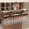 Ceiling Wine Rack, Metal Iron Wine Rack, Creative Display Stand Multi-Function Storage Wine Rack, Glass Wine Holder, European Household Goblet Ho
