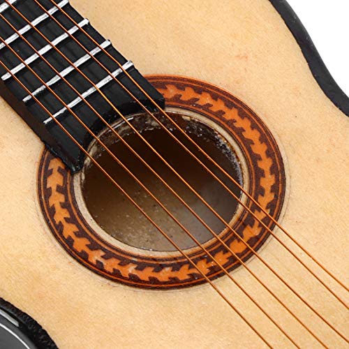ALREMO HUANGXING - Classical Guitar Model,Miniature Wooden Mini Guitar Musical Instrument Ornaments with Stand/guitar case, for Dollhouse Model B
