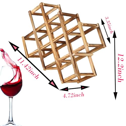 UnisonPetSolid Wood Wine Rack Cabinet, Living Room Wine Display Rack, Wine Rack, Floor Shelf, partition Shelf, Wine Rack Lattice Ornament