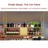 SUCHETA Wine Rack Hanging With Glass Holder And Shelf 2-Layer Storage Adjustable Iron Wall-Mounted Wine Glass Rack Ceiling Decoration Bottle Rack