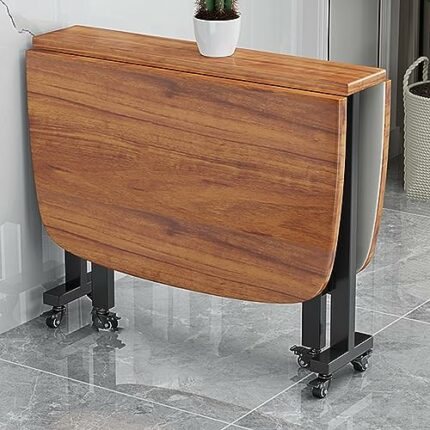UE-MAOLU Wall mounted table, extendable table Space Saving Wood Rectangular Drop Leaf Table with Adjustable Moveable Wheels Butterfly Table (Size