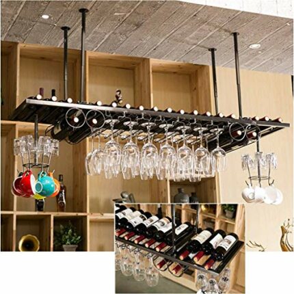 Stylish Simplicity Down Ceiling Wine Rack Stylish Simplicity Industrial Retro Stainless Steel Stylish Simplicity Home Goblet Holder Simple Displa