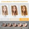 Travel Mirror Makeup Mirror with Lights with 360°Adjustable Stand, Lighted Vanity Mirror with Small Round 20X Magnifying Mirror, 1500mAh Battery,