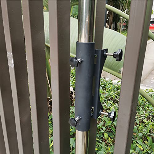 VANROUG Heavy Duty Balcony Umbrella Holder Clamp Garden Fence Parasol Decking Holding Bracket Stand,Clamping range(0.8"-2.4"),Umbrella Diameter(1