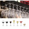 EYLINK Hanging Metal Wine Rack, 30-60Cm Height-Adjustable Iron Hanging Wine Glass Holder, With Wine Bottle Rack, Hanging Cup Rack Home Decoration