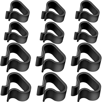 PLUTEO 12 Pcs Garden Furniture Clips, Non-Slip Furniture Clips Black Alignment Clips Outdoor Patio Fasteners Sectional Connector for Rattan Furni