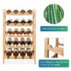 SMIBUY Bamboo Wine Rack, 20 Bottles Display Holder, 5-Tier Free Standing Storage Shelves for Kitchen, Pantry, Cellar, Bar (Natural)
