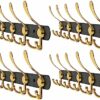 SAYONEYES Gold Coat Rack Wall Mount with 5 Tri Hooks for Hanging – 16 Inch Heavy Duty Stainless Steel Rustic Coat Rack Wall Mount – Hat Rack, Han
