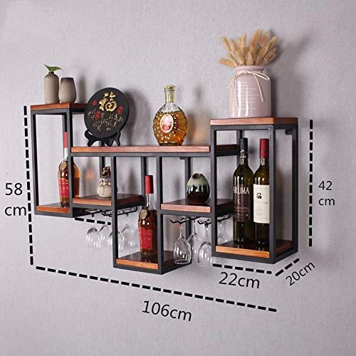 EYLINK Wine Racks,Modern Wall-Mounted Metal Household Modern Wall-Mounted Wine Bottle Hanging Goblet Rack Storage Rack Home Kitchen