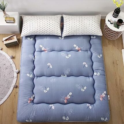 UE-MAOLU Foldable Futon Mat - Full Size Non-Slip Tatami Mattress Topper For Adults & Children - Thicken Floor Mattress With Quilting, Single/Doub