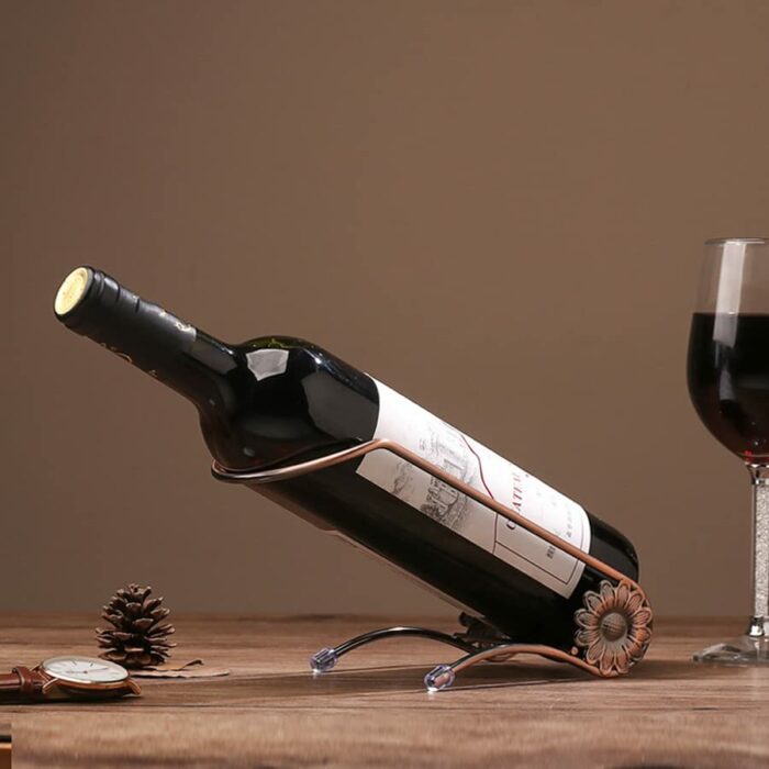ARFUKA Countertop Wine Rack Tabletop Wine Holder Freestanding Iron Wine Stand Wine Bottle Holder Perfect Wine Gifts for Wine Lovers
